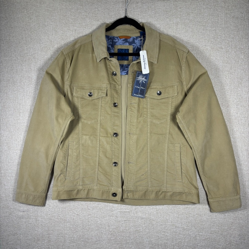 Tommy Bahama Canyon Cord Trucker Jacket Mens XL Stone Khaki ST524688 NWT